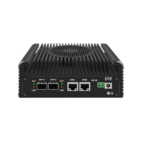 Firewall Appliance, Mini PC, OPNsense, VPN, Router PC, I3 N305, RJ63, 2 x 2.5Gbe LAN, 2 x SFP+, 2 x HDMI, TF, Type-C, Phoenix Terminal, 0 RAM, 0 Storage, Barebone No System