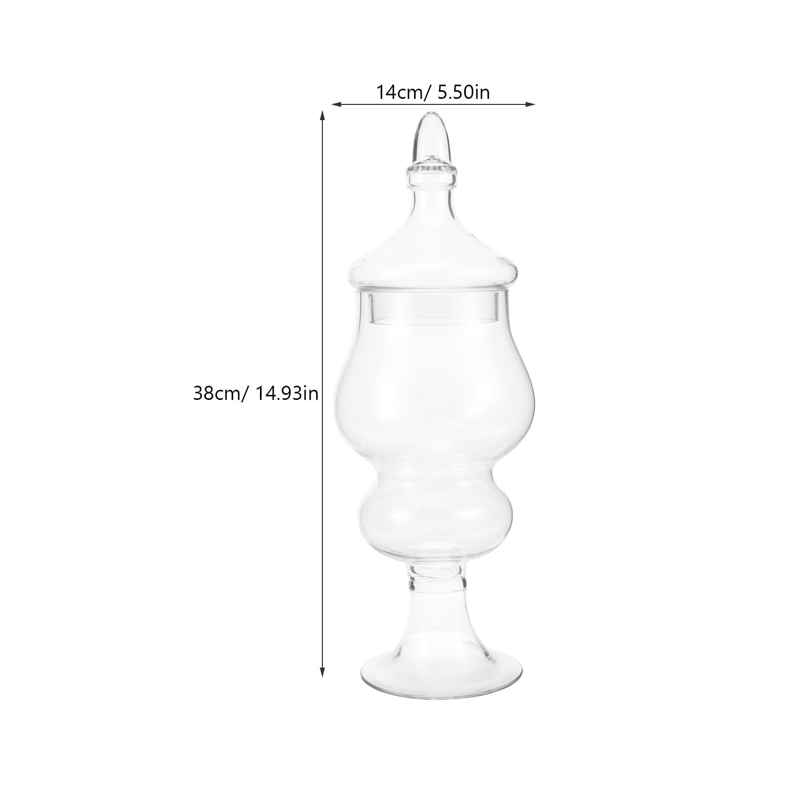 Sosoport Transparenter Glas Bonbonbehälter Kreatives Design mit Deckel Kleiner Durchsichtiger Glasbehälter für Süßigkeiten und Feierlichkeiten im Zuhause