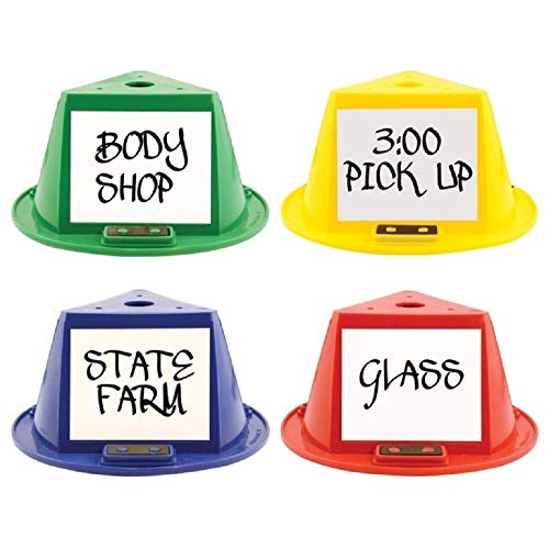 Magnetic Roof Toppers - Magnetic Car Top Hats - Set of 10 - with Dry Erase Panels (Red)