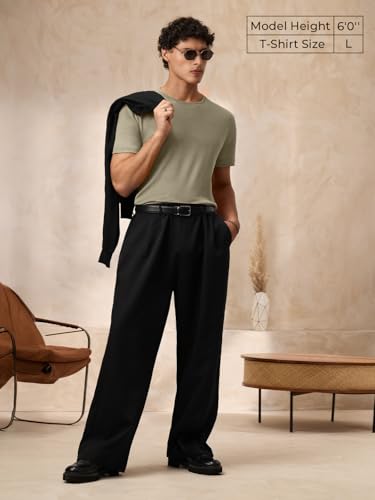 Image of The Souled Store Supima: Men and Boys Short Sleeves Round Neck Solid Premium Basic Casual Lightweight Easy to Style Everyday Streetwear Trendy Supima T-Shirt