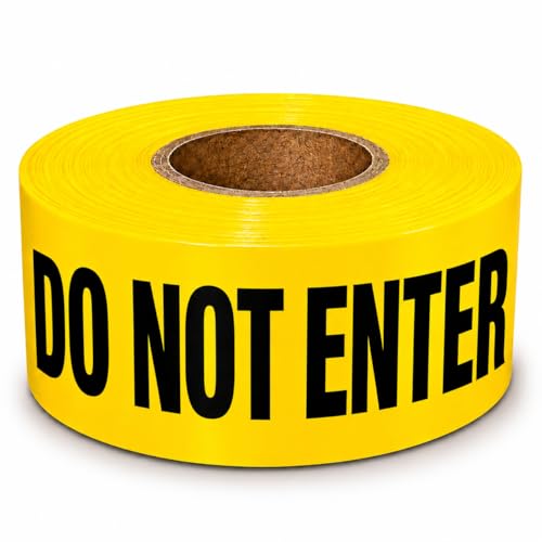 Image of ATERET Premium Caution Do Not Enter Tape - 1-Pack, 3 inch x 1000 feet, Hazard Safety Tape for Danger /Hazardous Area, Ideal for Halloween Decorations, Parties, Work-Sites