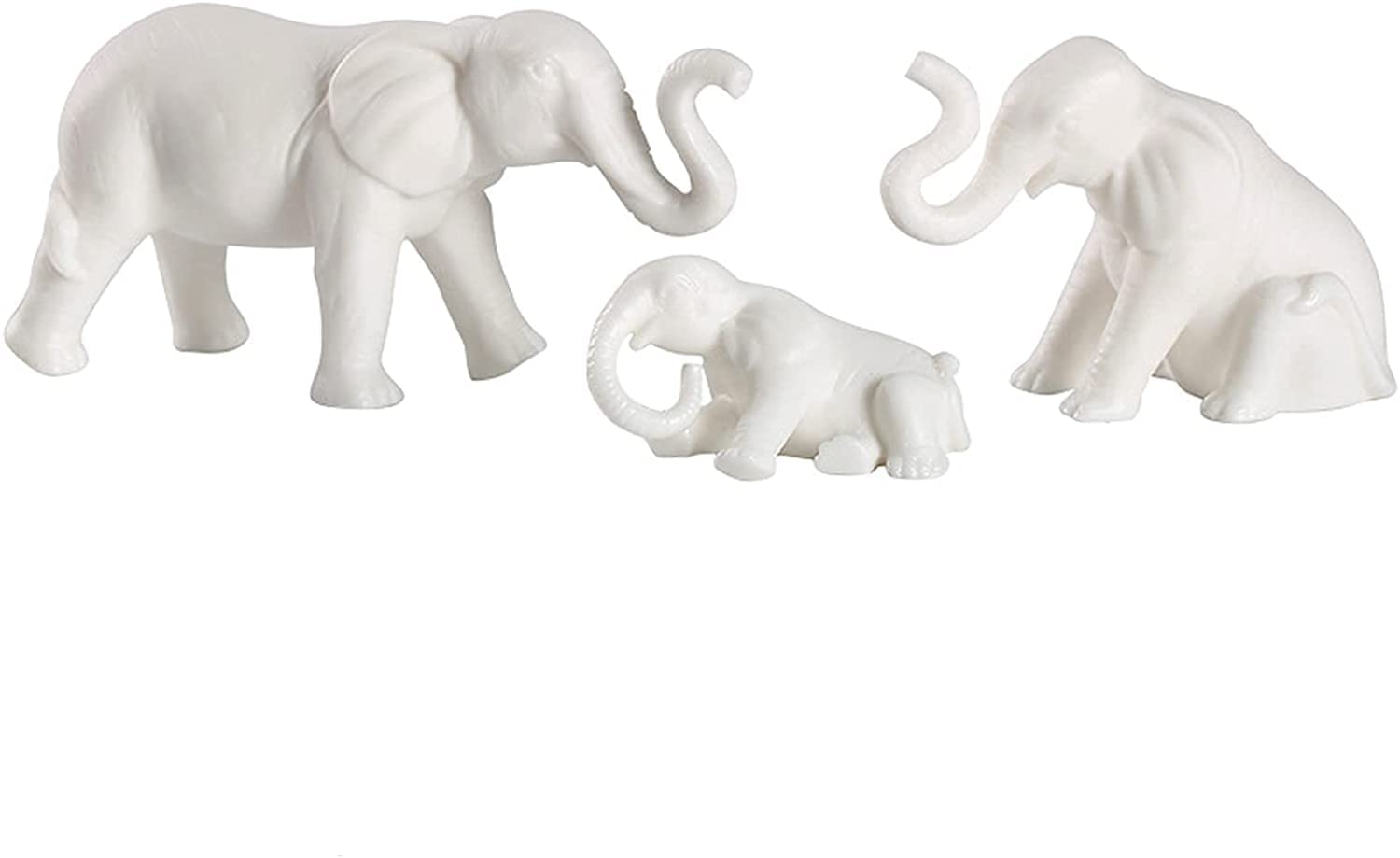 Statua portafortuna, Decorazioni for la casa, Statuette di figurine di famiglia di elefanti for la casa, Sculture in ceramica di tre animali for la casa moderna, Feng Shuiations, Set (Colore : C) ( Co
