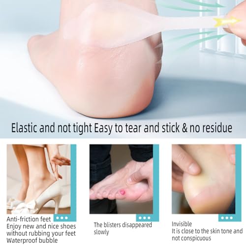 Image of Hydrocolloid Blister Bandages for Feet, PARWART 34 Pcs Variety Pack Waterproof Moleskin for Blisters Used for Blister Prevention and Healing, for Toe Heel Foot Hands Feet, No Foreign Body Sensation
