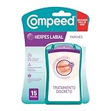 Compeed Parches Herpes Labial, Tratamiento Hidrocoloide Curación Rápida, Pack 15 uds.