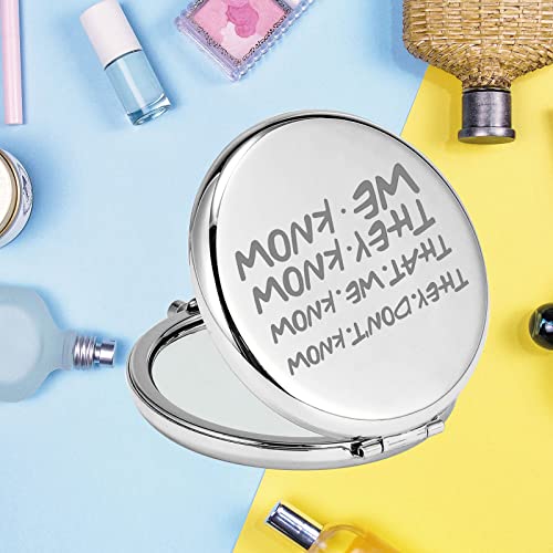 Espejo compacto redondo para maquillaje KEYCHIN miniatura 4