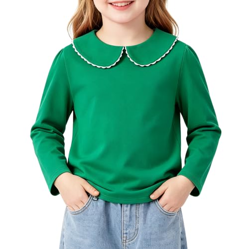 Image of LYSMuch Toddler Girl Long Sleeve Peter Pan Collar Top