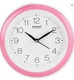 Kadio Analog 20 cm X 20 cm Wall Clock (Pink with Glass, Standard)