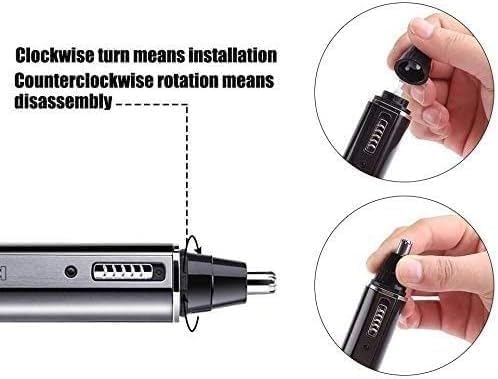 Elektryczny trymer do włosów na twarzy dla mężczyzn i kobiet, profesjonalny, wodoodporny, do nosa i uszu, do użytku na mokro i na sucho, głowica obrotowa ze stali nierdzewnej
