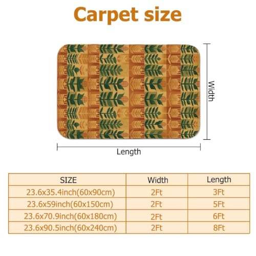 Alfombra rectangular de hojas 2x8 pies lavable para puerta interior y baño 3