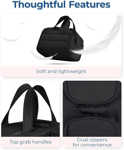 Image of Handcuffs Polyester Toiletry Kit Bag for Women - Hanging Makeup Organizer, Travel Cosmetic Pouch, Lightweight Grooming Case (Black)