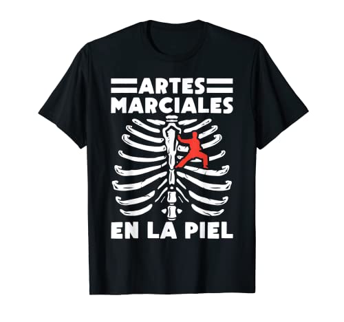 Artes marciales en la piel esqueleto kung fu karate regalo camiseta