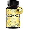 8 Month Bulk Vitamin D3 K2 High Potency 1000 IU D3 (25 mcg) / 120 mcg K2 (MK-7) - 240 Capsules (8 Month Supply) Vitamin D - Helps Maintain Bone & Teeth Health - Formulated With MK-7 Natto Bean For Best Results - Immune System Support - Proudly Made In Canada from Canadians. Kasha Nutrition