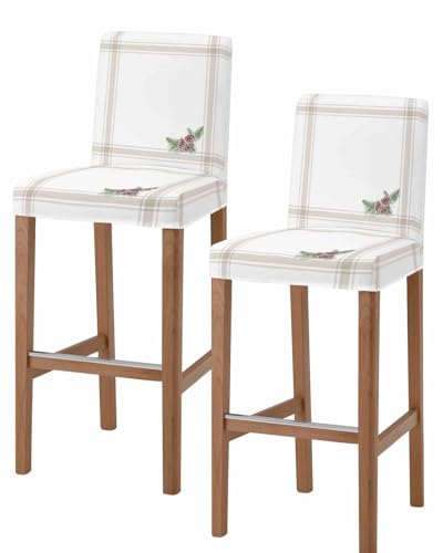 Xyliovatrix Christmas Bar Stool Covers Set of 2, Stretch High
