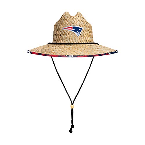 Image of NFL Team Logo Americana Floral Lifeguard Beach Straw Sun Hat