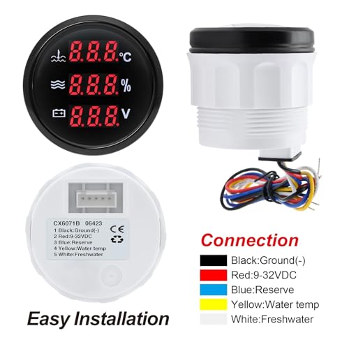 Eviter la surchauffe avec la jauge de température d'eau 52mm numérique rouge - 6