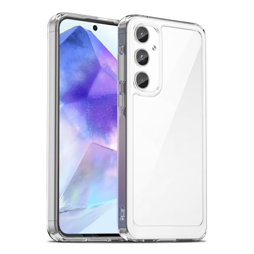 Image of Case for Samsung Galaxy A55 5G, Military Grade Drop Protection Phone Case, Yellowing Resistant, Anti-Scratch Hard PC Back, Shockproof Hard Ultra-Thin Protective Cover, Clear