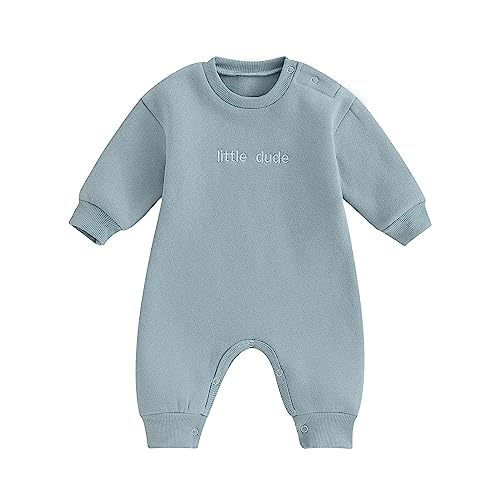 Image of Twopumpkin Newborn Baby Boy Warm Sweatshirt Onesie Romper Long Sleeve Fleece Sweater Jumpsuit Winter Snow Outfit Clothes