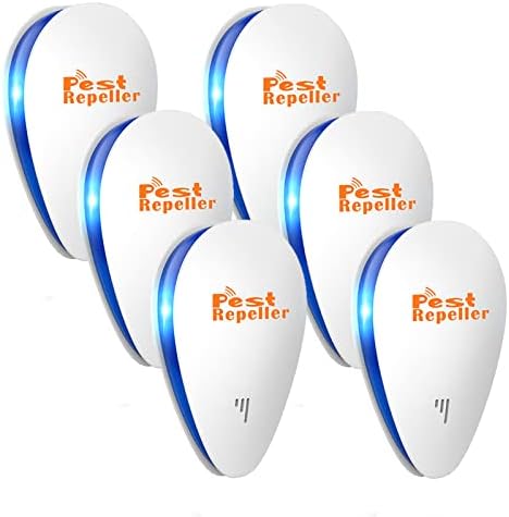Ultrasonic Pest Repeller 6 Packs, Upgraded Ultrasonic Repellent Indoor for Rodent, Bugs, Mouse, Roach, Mosquito, Spider, Non-Toxic, Humans & Pets Safe