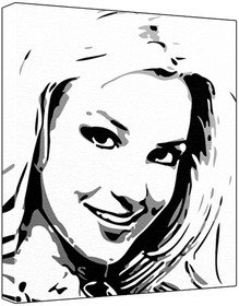 Britney Spears (100% Original Painting. Not A Print ) Acrylic Paint On Deep Framed Canvas (60 x 50 x 1.8 cm) 3-Colour Black/Grey/White-image-34