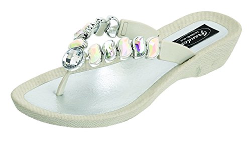 Grandco Women's Wave Thong Off White 9 M Us #TOP16