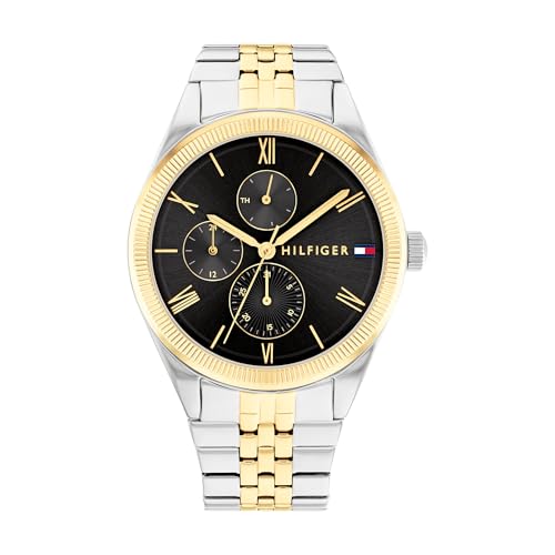 Tommy Hilfiger Montre Analogique Multifunction à Quartz pour femme avec Bracelets en Acier Inoxydable ou cuir Two-tone Stainless steel bracelet