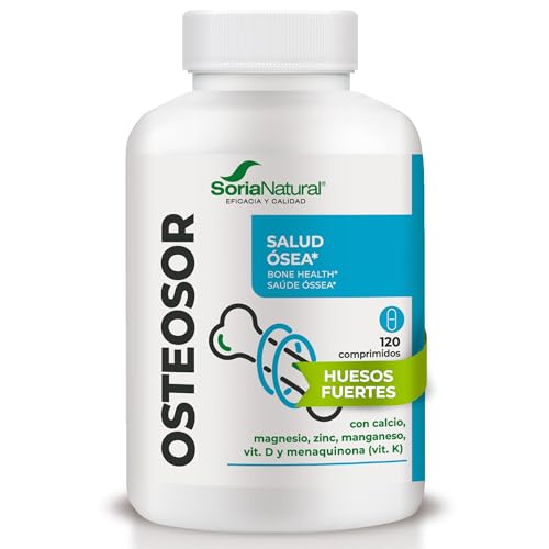 Osteosor Soria Natural – Suplemento de Calcio con Magnesio, Vitamina D3 y K2 para la Salud Ósea - Fórmula Completa con Minerales y Vitaminas para Huesos Fuertes y Densidad Ósea - 120 Comprimidos