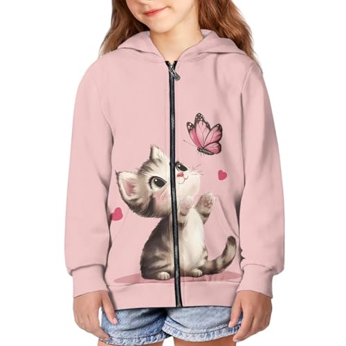AFPANQZ Girl Zip-Up Hoodie Sweatshirt with Pockets Fall Spring Hooded Jackets Lightweight Jacket Outerwear4