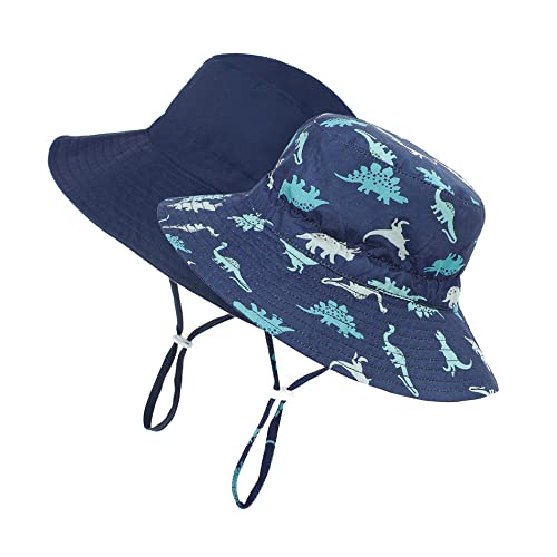 Image of American Trends Baby Sun Hats for Boys Girls UPF 50+ Sun Protection Wide Brim Adjustable Summer Beach Bucket Hat