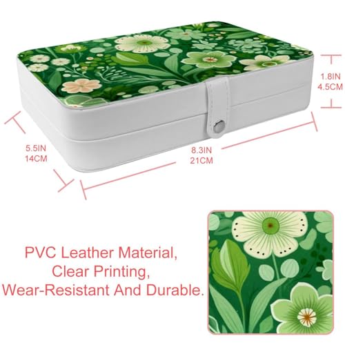 Cadeau idéal : étui bijoux voyage velours vert floral - 5