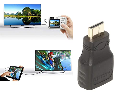 Image of Mini HDMI Adapter Mini HDMI Adapter, HDMI Female to HDMI Male Connector Converter for Cameras, Cam Recorders, Tablet Gaming, Graphic Card Console. Black.
