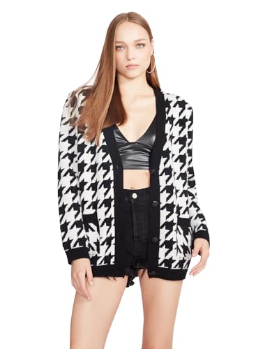 Steve Madden Apparel womens Marina Cardigan Sweater, White, Small US