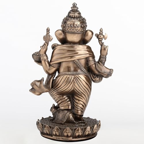 Estatua Lord Ganesha 5.12 pulg resina y bronce antiguo miniatura 4