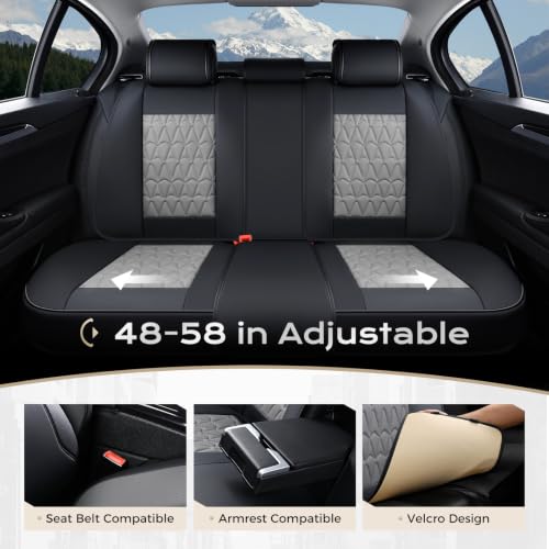 Image of Coverado Seat Covers, Car Front Seat Covers with Backrest, Nappa Leather Car Seat Protectors,Waterproof &Breathable,Anti-Slip Automotive Seat Cushion, Universal Fit for Most Vehicles