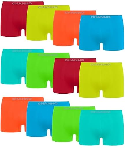 Channo Niño Calzoncillos Boxer Infantil de Licra, Sin Costuras, Suaves y Elásticos (Pack de 12 Vistoso 8/10) | Ya disponible en tu tienda friki favorita! En mundofriki.es!