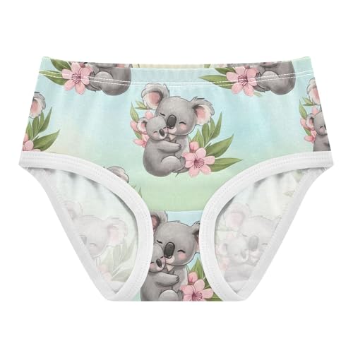 Cute Koalas Pastel Pink Floral Girls Underwear Toddlers 2t Cotton Cute Panties Girl Fancy Briefs Undies Kids