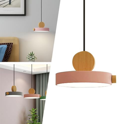 Mengjay Suspension Luminaire Moderne Industrielle métal Lustre Abat-jour,Lampe LED Rond,3 Températures de Couleur,Suspensions Eclairage Pendentif Lumiere...