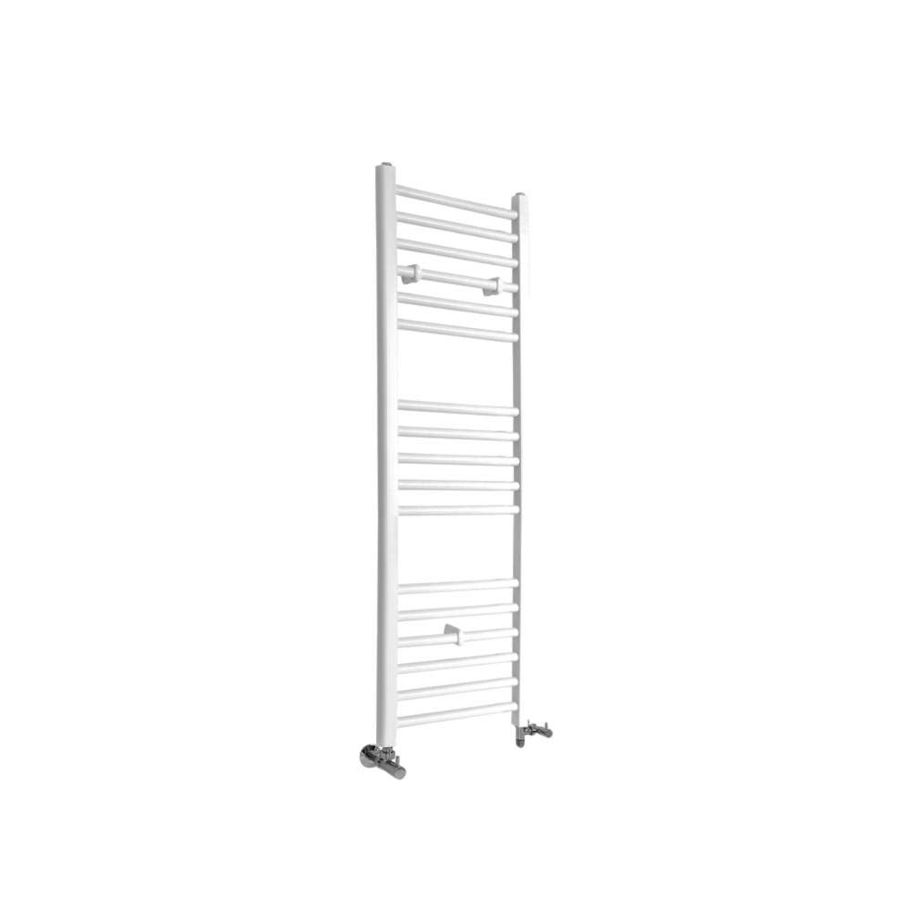 Milano White Ive Dual Fuel Straight Heated Towel Rail - 1200Mm X 400Mm