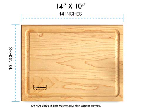 Tabla De Cortar De Madera De Arce 35.56x25.4 cm miniatura 6