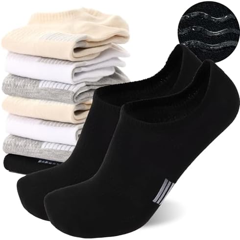Sunew 8 Pairs No Show Socks Womens and Men Low Cut Ankle Short Anti-Slid Athletic Running Casual Invisible Liner Socks
