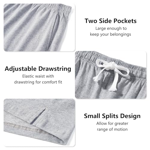 Image of AMY COULEE Mens Lounge Shorts 4 inch Pajama Lightweight Cotton Sleep Bottoms with Pockets