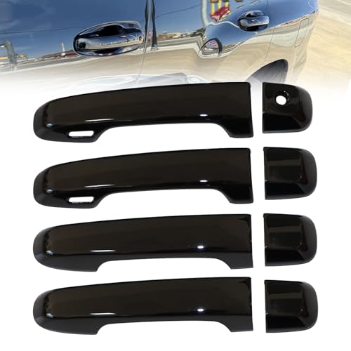Image of SecosAutoparts 4PCS Glossy Black Door Handle Cover Trim W /Smart Hole Compatible with Lexus GX460 2010 2011 2012 2013 2014 2015 2016 2017 2018 2019 2020 2021 2022