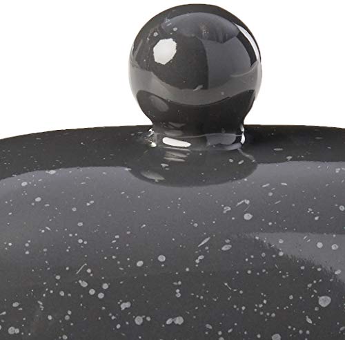 image for Boston Warehouse Speckleware Covered Butter Dish, Standard, Charcoal G
