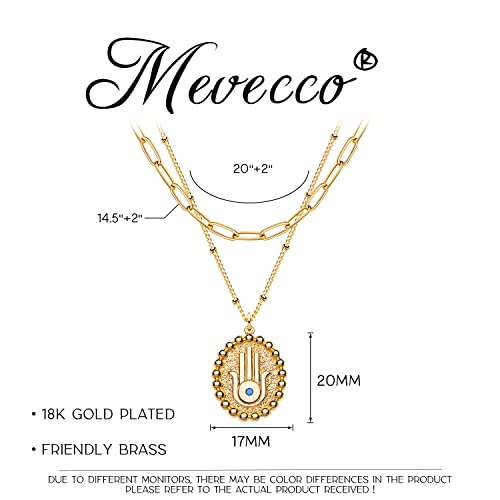 Image of MEVECCO Dainty Pendant Layered Necklaces for Women
