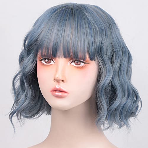 Synthetic Wigs Red Short Water Wave Wigs for Women With