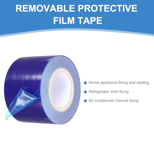 Image of PATIKIL Removable Protective Film Tape, 4 Inch x 656 ft PE Surface Protective Scratch Film Tape Roll for Furniture Electrical Appliances Plastic Hardware Medium Stickiness, Blue