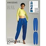 Vikisews Joanne Pants Sewing Pattern, Sizes US 2-14, EU 34-46