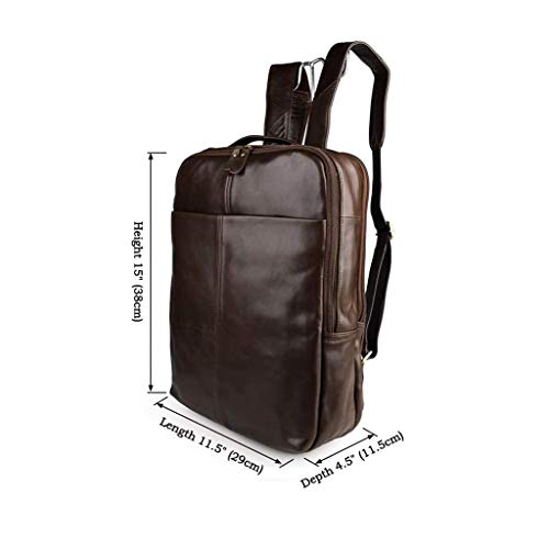 Leather Backpack Vintage Leather Brown Backpack Vegan Travel College for Women and Men(D)4