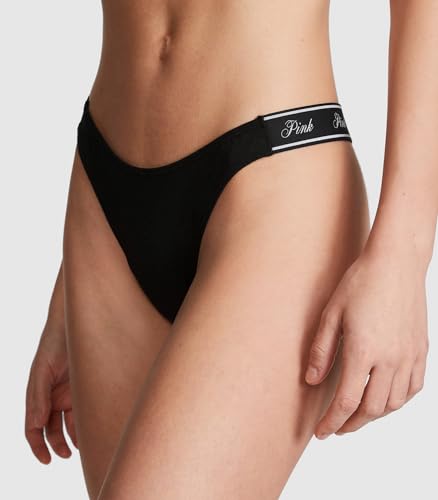 Victoria's Secret PINK Women's Cotton Logo Thong Underwear, Panties for Women, Multi Pack (XS-XXL)2