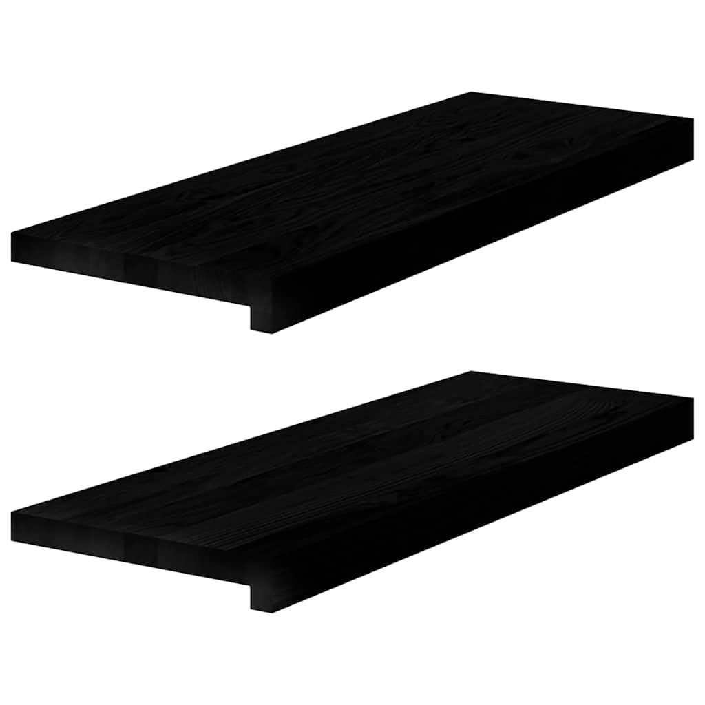 vidaXL oak window sills set of 2 - dark brown 70x30 cm - solid wood ledges for home/office decor