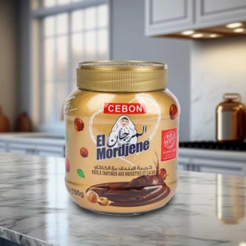 Image of Cebon El Mordjene Chocolate Hazelnut Cream Spread | Creamy, Rich Cocoa | Perfect for Breakfasts & Snacks 700g (Imported)